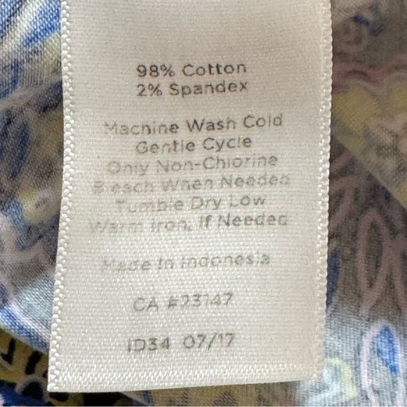 Talbots Dress Womens Size 2 Paisley Shift Sleeveless Ruffle Collar Zip Stretch - Picture 7 of 9